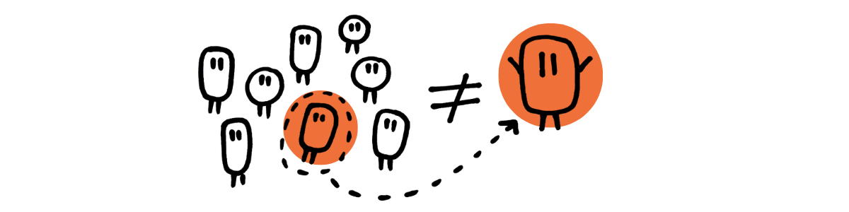 A pattern across a population might be wrong about any single individual